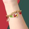 Santa Claus Enamel Animal Snowman Pendant Bracelet,golden,22cm view 2