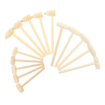 TOYANDONA 15pcs Mini Wooden Mallets Hammer for Safe Natural Wood Construction Tools for Boys and Polished Surface Percussion Instruments for Early Educational Play and Interaction