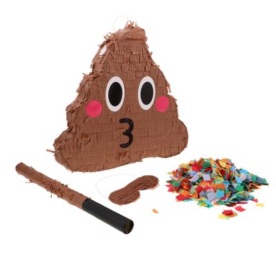 Abaodam Funny Poop Emoticon with Bat and Confetti Birthday Party Decoration and Interactive Smash Game for and Easy to Hang for Festive Celebrations Random Color