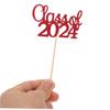 ULTECHNOVO 15pcs Graduation Cupcake Toppers Class of Party Cake Picks Red Graduation Cake Decorations for Season Celebration and Dessert Table Centerpiece view 4