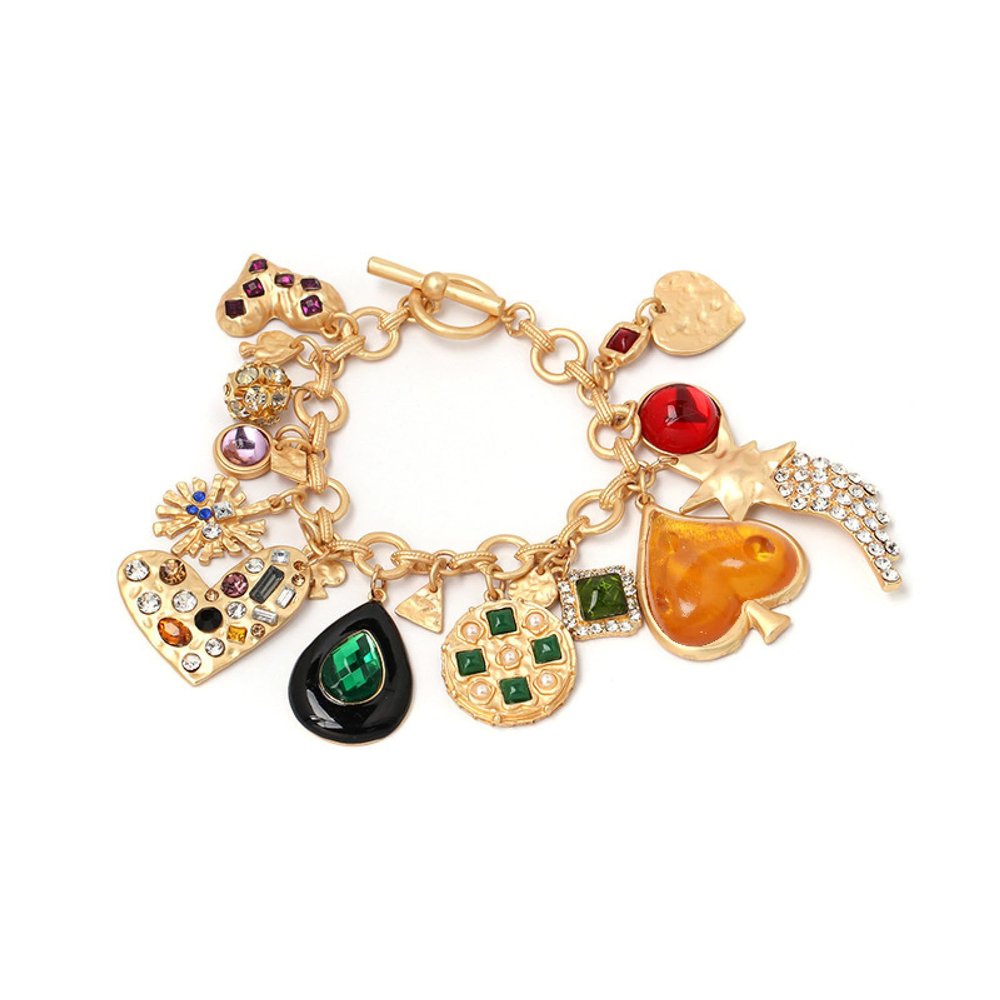 Vintage Alloy Heart-Shaped Bohemian Bracelet,golden,18cm