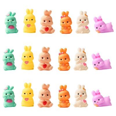 Acxico 18pcs Easter Bunny Ornaments, Creative Desktop Decor for Office & Room, Suitable for New Year, Valentine's Day & Easter Occasions