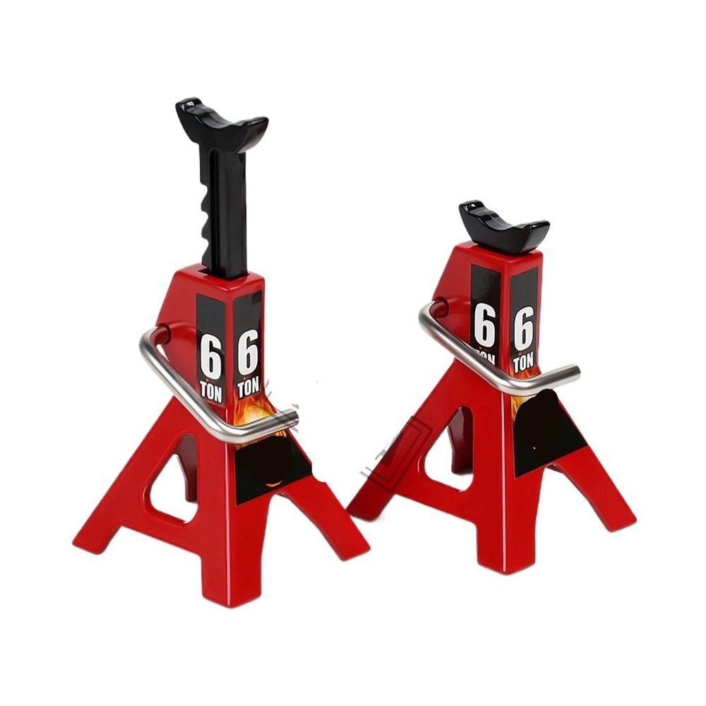 2 Pieces Metal 6T Mini Jack Adjustable Tool SCX10 90046 TRX4 TRX6(Red)