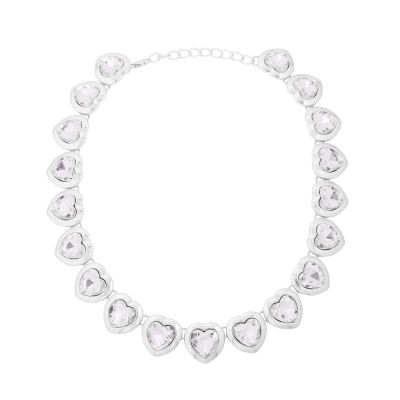 Bohemian Heart-Shaped Vintage Necklace,silvery,50cm