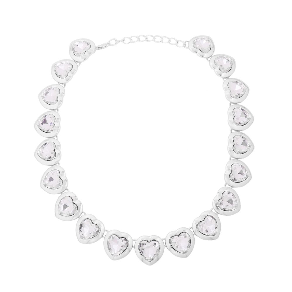 Bohemian Heart-Shaped Vintage Necklace,silvery,50cm