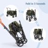 Stroller Wagon for 2 Kids with Footwell, Foldable All-Terrain Wagon Stroller with Adjustable Push/Pull Handle, Canopy, Parent Organizer, 5-Point Harness, Ideal for Travel & Outdoor Adventures (Green) view 3