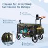 Stroller Wagon for 2 Kids with Footwell, Foldable All-Terrain Wagon Stroller with Adjustable Push/Pull Handle, Canopy, Parent Organizer, 5-Point Harness, Ideal for Travel & Outdoor Adventures (Green) view 4