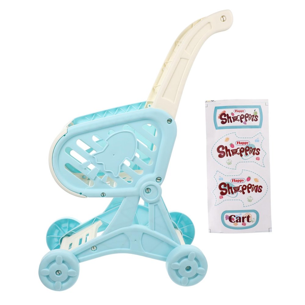 SUPVOX Simulated Supermarket Cart for Shopping Trolley with Storage Rack Educational Pretend Play Gift for Boys and Role Play