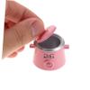 KOMBIUDA Portable Mini Rice Cooker Dollhouse Kitchen Accessory Metal Model for Play and Decoration Realistic Pink Miniature Appliance Encouraging Creative Role Play and Educational Fun view 4