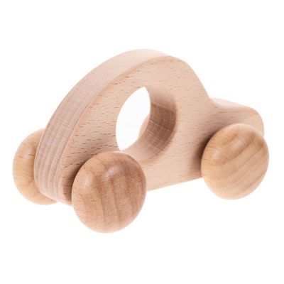 FRCOLOR Wooden Car Lightweight Hand Grip Push Car Educational Grasping for Boy Girl Smooth Sanded Surface for Hand-Eye Coordination and Imaginative Play