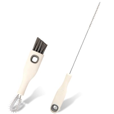 2pcs Cup Lid Cleaning Brush Set, Multifunctional Gap Cleaner & Straw Brush with Long Narrow and Short Wide Brushes, Portable Bottle Cleaning Kit for Baby Bottle, Sippy Cup, Teapot Spout, Tumbler Tubes