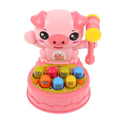 KONTONTY Interactive Whack A Pig Pounding Game with Hammers for Colorful Cartoon Design Hand-Eye Coordination Muscle Strength and Early Learning for Boys
