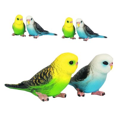 SUPVOX 6pcs Realistic Fake Parakeet Figurines Plastic Bird Parrot with Authentic Look for Educational Play Decorative Display and Creative Fun
