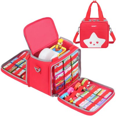 ZIOZERTT Carrying Case Compatible with Little Tikes Story Dream Machine Books Starter Set,Portable Storage Bag for Story Books and Character with Handle and Shoulder Strap,Red,Case Only