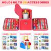 ZIOZERTT Carrying Case Compatible with Little Tikes Story Dream Machine Books Starter Set,Portable Storage Bag for Story Books and Character with Handle and Shoulder Strap,Red,Case Only view 2