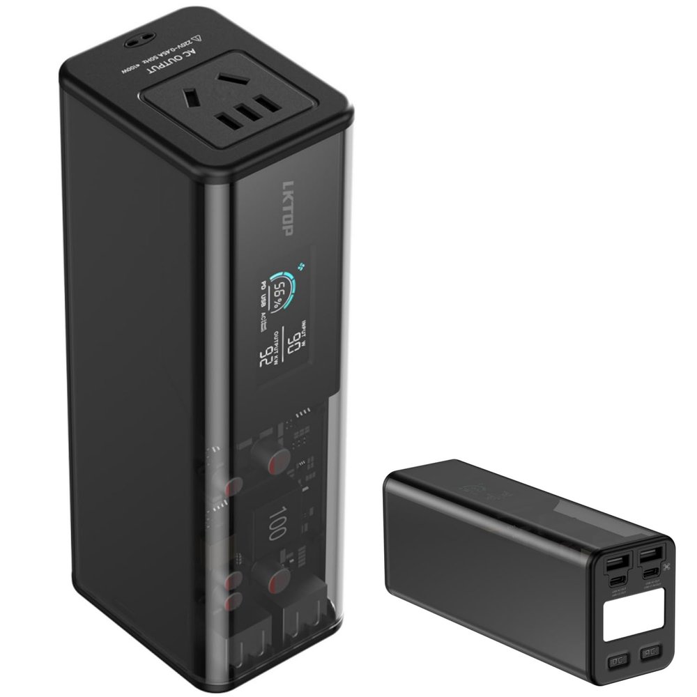 LKTOP Drone Power Station for DJI, Super Fast USB-C Charger Portable Power Packs for Potensic/Holy Stone/Skyrover Drones/Charging Hub/Controller/Camera (27000mAh, 100WH, 5 Ports, LCD Screen, LED Mode)