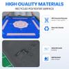 2026 Mahjong Mat, Neoprene Mahjong Table Mat with Rules, Anti Slip & Noise Reduction Gaming Mat for Mahjong, Poker, Board Games, Tile Games and Cards (32.4 x 32.4) with Carrying Bag - Blue view 3