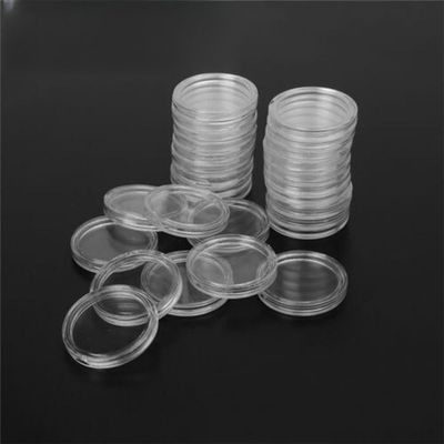 100 Pcs 35mm Clear Plastic Coin Capsules for Coin Storage Container and Collection Protection, Reusable Coin Holder Display Case