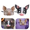 4pcs Half Face Animal Cosplay Masks Breathable Design for Halloween Carnival Christmas Costume Party Masquerade Dress Up Accessories view 3