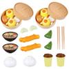 2 Sets Kids Food Toys, Plastic Chinese Dim Sum Kids Toys Realistic Chinese Breakfast Pretend Play for Breakfast Steamed Toy Kitchen Cooking, Kitchen Set Real Cooking, Food view 2