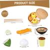 2 Sets Kids Food Toys, Plastic Chinese Dim Sum Kids Toys Realistic Chinese Breakfast Pretend Play for Breakfast Steamed Toy Kitchen Cooking, Kitchen Set Real Cooking, Food view 3