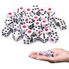 50Pcs Dice Set, Acrylic 6 Sided Dice, 8mm Mini with Black & Red Dots for Table Board Games, Teaching Math, Activity, Casino Theme, Party Favors, 6 Sided, Set view 2