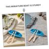 COOLHIYA 15 Sets Mini Wooden Rowboat Model with Oars for DIY Fairy Garden Dollhouse Decor Nautical Theme Boat Figurines for Creative Miniature Landscape Home Craft Collectibles view 3