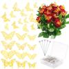 148 Pieces Corsages Wedding Decorations, 48 Pieces 3D Gold Butterfly Wall Decals, Including 100 Pieces Corsages Bouquet Pins, Accessory for Party, Wedding view 1
