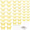 148 Pieces Corsages Wedding Decorations, 48 Pieces 3D Gold Butterfly Wall Decals, Including 100 Pieces Corsages Bouquet Pins, Accessory for Party, Wedding view 2