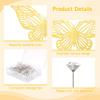 148 Pieces Corsages Wedding Decorations, 48 Pieces 3D Gold Butterfly Wall Decals, Including 100 Pieces Corsages Bouquet Pins, Accessory for Party, Wedding view 3