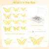 148 Pieces Corsages Wedding Decorations, 48 Pieces 3D Gold Butterfly Wall Decals, Including 100 Pieces Corsages Bouquet Pins, Accessory for Party, Wedding view 4