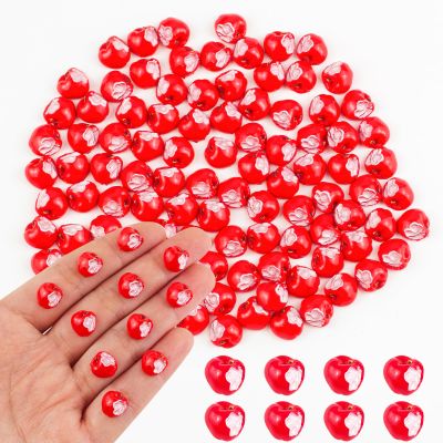 100 Pieces Tiny Apple for Dollhouse Micro Resin Fruit Decor for Crafts Mini Things for Fairy Garden Micro Landscaping Decoration, Style 3