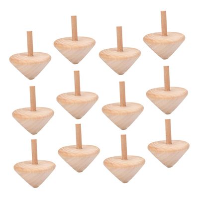 ORFOFE 15pcs Wooden Spinning Tops for DIY Painting Craft Lightweight Portable Gyro for Home School Party Favors Enhancing Hand-Eye Coordination and Fine Motor Skills