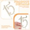 15 Cake Topper, Number 15 Gold Rhinestones Birthday Cake Topper for 15th Birthday or Anniversary Party view 3