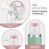 Breastmilk Storage Bottle Compatible with Spectra S1/S2/SG/9Plus /Motif Luna Flange, 4PCS Wide-Neck Spectra Bottles for Pumping, Baby Bottle Storage with Lid Fit Momcozy Breast Milk Cooler 22oz, Pink view 2