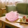 17cm Doll Bed, Miniature Bed with Pillow and Blanket Compatible with La Booooo Booooo Dolls, Doll House Furniture Accessories, Cherry Pattern view 4