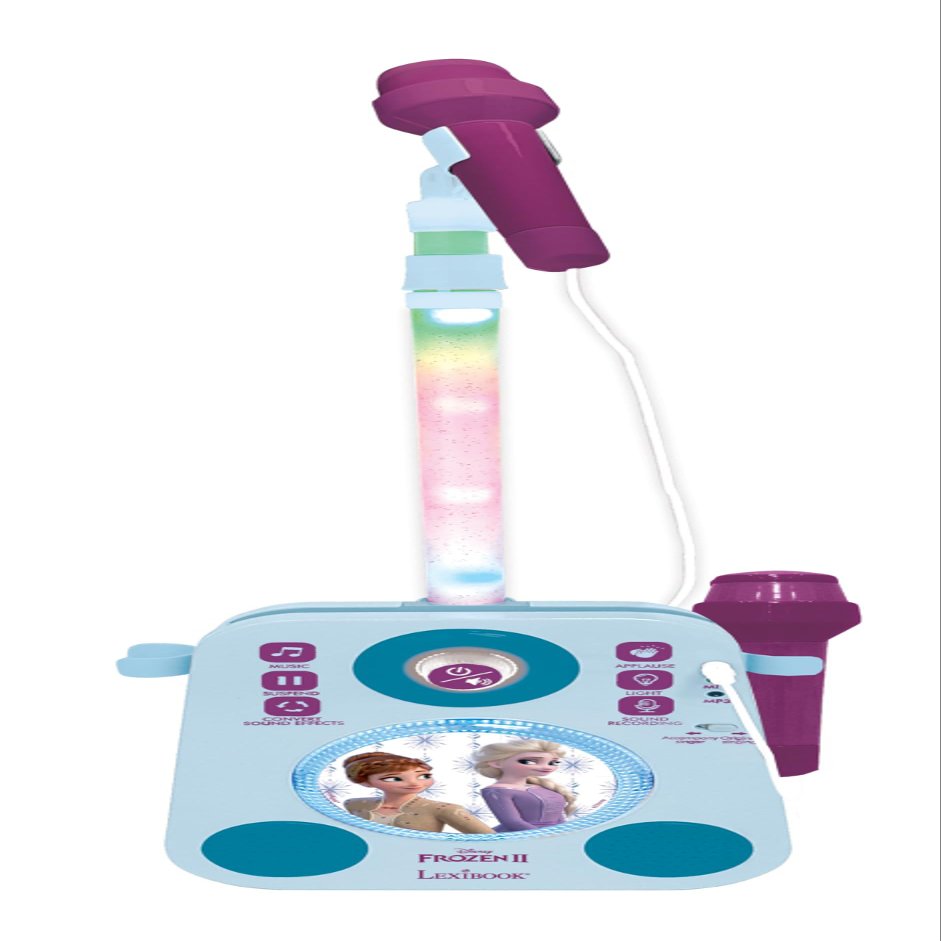 Lexibook, Frozen, Musical Lighting Speaker with 2 Microphones, Demo Songs, MP3 Plug, Blue/Purple, K140FZLXB