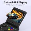 Doriteney Flip Retro Handeld Video Game Console 3.4" IPS Screen 64GB TF Card Preload Electronic Games, Support WiFi Bluetooth HD Black Flip view 3