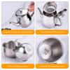 Hbbgdiy Kids Tea Set with 330ml Stainless Steel Long Spout Teapot Filter Screen and 2 70ml Cups Portable Metal Tea Set for Children Pretend Play and Toys view 4