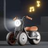 Tricycle for Kids with No Pedal Silence Wheels Headlights Balance Bike Toy Birthday Gifts First Bike(Brown) view 4