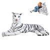 AMAMIA 67/51/43 Inch Giant Tiger Plush,PP Cotton Tiger Pillow,Yellow & White Tiger Plush,Tiger Stuffed Animal for Kids Gift Home Decor (51'' White) view 1