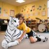 AMAMIA 67/51/43 Inch Giant Tiger Plush,PP Cotton Tiger Pillow,Yellow & White Tiger Plush,Tiger Stuffed Animal for Kids Gift Home Decor (51'' White) view 3