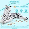 AMAMIA 67/51/43 Inch Giant Tiger Plush,PP Cotton Tiger Pillow,Yellow & White Tiger Plush,Tiger Stuffed Animal for Kids Gift Home Decor (51'' White) view 4