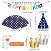 22PCS Birthday Party Hats Set Includes 1PC Happy Birthday Banner, 11PCS Cone Hats and 10PCS Party Blowers, Reusable Birth day Hat Set for Holiday Decorations, Photo Props, Birth Day Parties Supply view 2