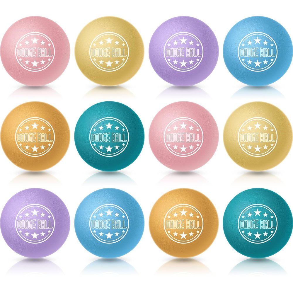 Jerify 12 Pcs Foam Dodgeball Set 6 Inch Soft Skin Playground Dodgeballs Bulk, Low Density Foam for Non Sting Dodgeball Sports Equipment for Kids and Adults (Macarons)