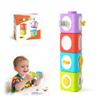HUNKING Activity Cubes & Stacking Toy Blocks Set of 4,Montessori Toys for 1-2 Years Old,Educational Activities Sensory Travel Toys for Toddlers Christmas Birthday Gifts for Boys Girls view 1