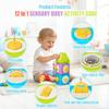 HUNKING Activity Cubes & Stacking Toy Blocks Set of 4,Montessori Toys for 1-2 Years Old,Educational Activities Sensory Travel Toys for Toddlers Christmas Birthday Gifts for Boys Girls view 3