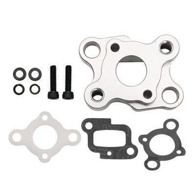 Ecoyin CNC Metal Intake Manifold Kit for 23CC-30.5CC Engine for 1/5 HPI Rofun Rovan Km Baja 5b 5t 5sc Losi 5ive T FG Rc Car Parts (Silver)