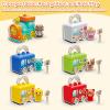 Montessori Train Toys for 2 3 4 Year Olds - Toddler Learning Train Set with Lights & Sounds, 6 Vehicle Transport, Lock & Key Activity, Farm Animal Finger Puppets, Easter Birthday Gift for Boys Girls view 3