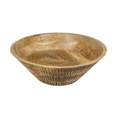 KCSWKJ D12x4 Mango Wood Round Decorative Bowl